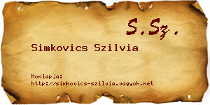 Simkovics Szilvia névjegykártya